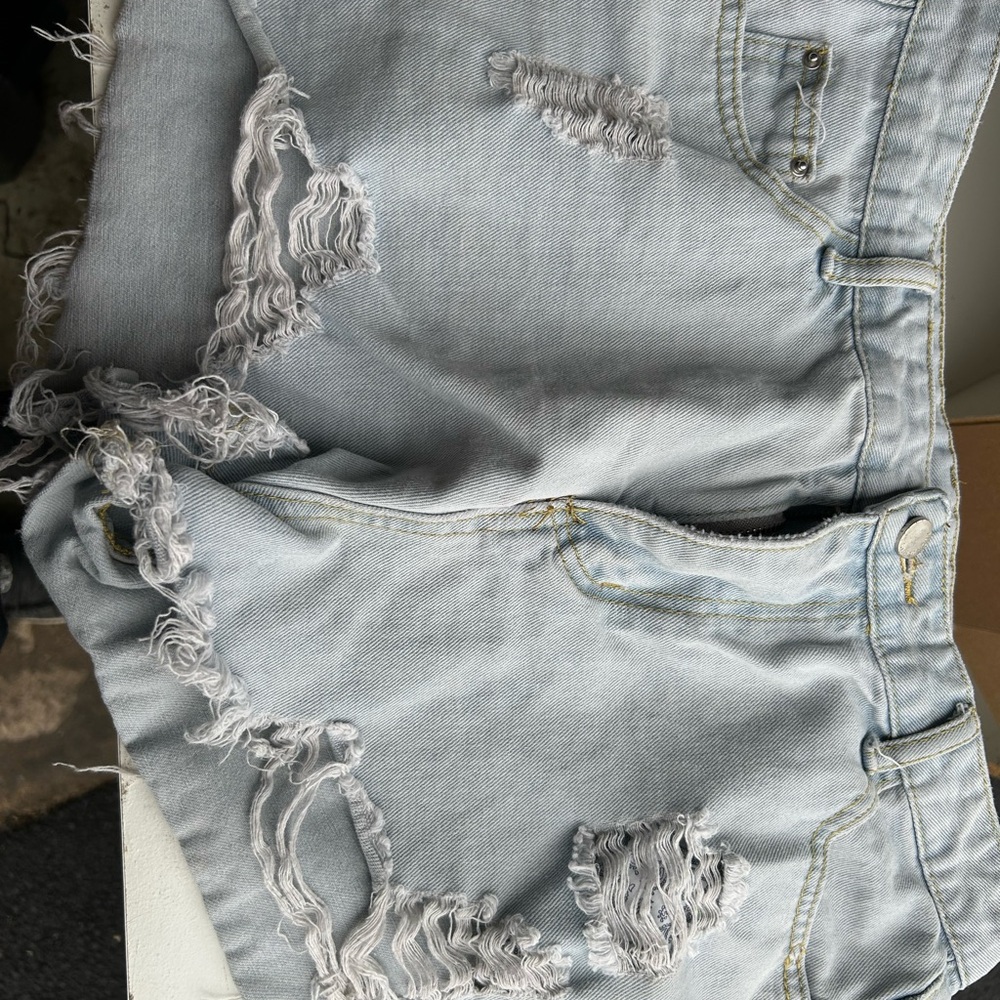 SHEIN Light Blue Denim Shorts